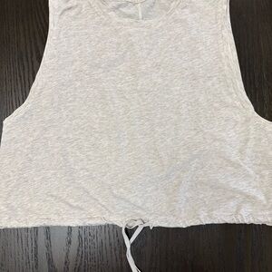 lululemon athletica Heather Light Gray Tie-Hem Tank